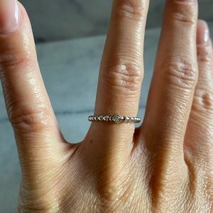 Pandora beaded silver and gold Diamond ring